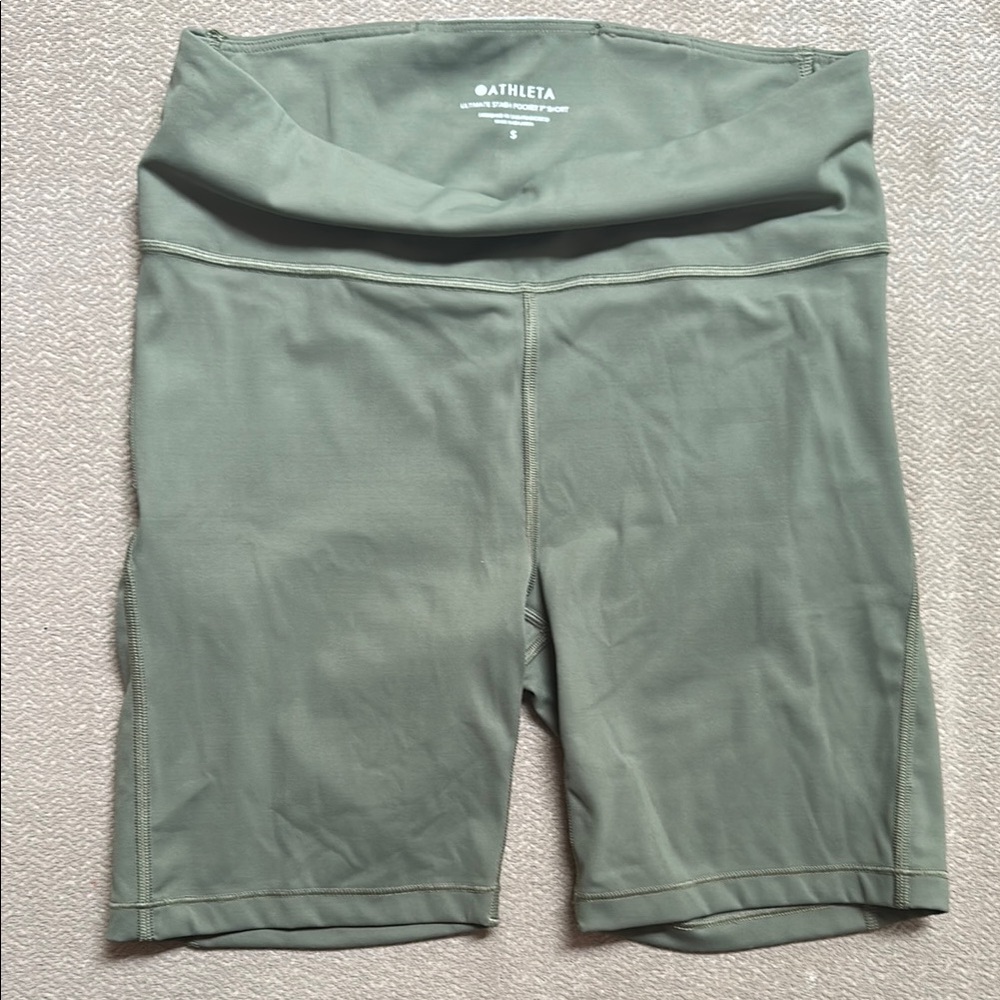 Athleta Green Biker Shorts